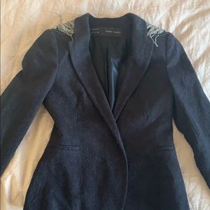 Black Zara Jacket with shoulder metal detail